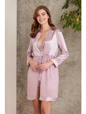 Pierre Cardin Saten Rose Dörtlü Gelin Çeyiz Seti 7035