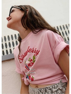 Mayoral Yazlık Kız Çocuk Baskılı Tshirt - Pembe