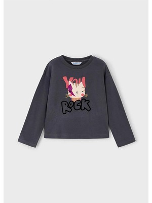 Mayoral Kışlık Kız Çocuk Uzun Kol Tshirt - Gri