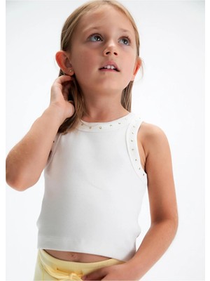 Mayoral Yazlık Kız Çocuk Kolsuz Bady Tshirt - Krem