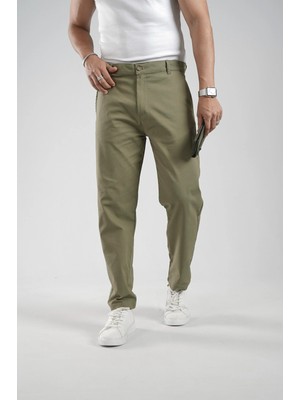 Boyfriend Kalıp Pover Likralı Kumaş Pantolon