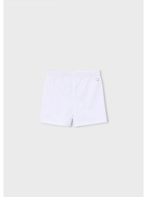 Mayoral Yazlık Kız Çocuk Basic Kısa Tayt - Beyaz