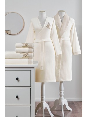 Özdilek Cotton Bliss Krem-Bej Bornoz Aile Seti