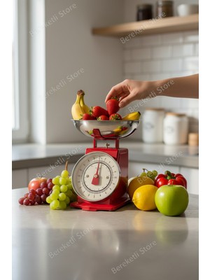 Mien Etro Klasik Retro Terazi – Dekoratif Mutfak Tartısı Kırmızı