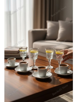 Bereketli Store Linde Cam Bardak 6’lı | Kahve Yanı ve Ikram Bardağı |