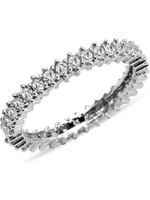 Inure Jewelry Gümüş Tek Sıra Tamtur Bayan Alyans Yüzük