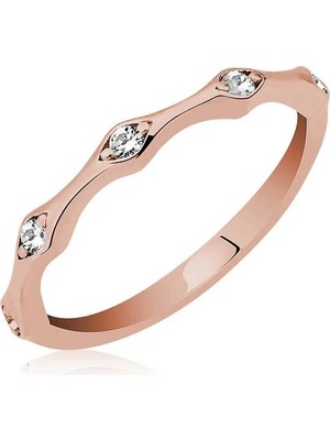 Inure Jewelry Gümüş Rose Beştaş Mekik Bayan Yüzük