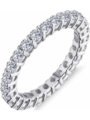 Inure Jewelry Gümüş Pırlanta Model Tam Tur Yüzük