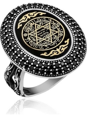 Inure Jewelry Gümüş Süleyman Mührü Bayan Yüzük