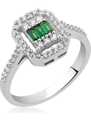 Inure Jewelry Gümüş Baget Kesim Bayan Yüzük