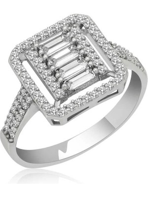 Inure Jewelry Gümüş Baget Kesim Kadın Yüzük