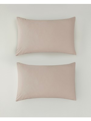 English Home Novella Premium Pamuklu 2'li Yastık Kılıfı 50X70 cm Toz Pembe