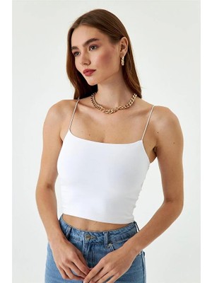 Derya Kurşun Ip Askılı Büstiyer Crop Atlet 290