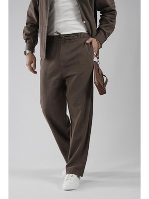 Baggy Kalıp Pamuklu Keten Klasik Pantolon