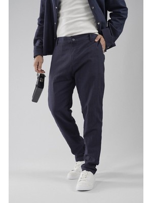 Regular Kalıp Pamuklu Keten Klasik Pantolon