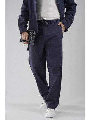 Baggy Kalıp Pamuklu Keten Klasik Pantolon