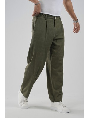 Pileli Boyfrıend Kalıp Erkek Pantolon