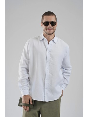 Regular Kalıp Müslin Kumaş %100 Pamuklu  Erkek Düz Renk Gömlek