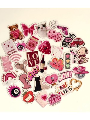 TT sticker Love Sticker Set 2 Bullet Journal Ajanda Hediye Paketi Laptop Telefon Tablet Etiket Çıkartma