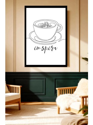 Mushen Studio Mushen Studıo Minimalist Kahve Fincanı Inspira Çerçevesiz Kanvas Tablo