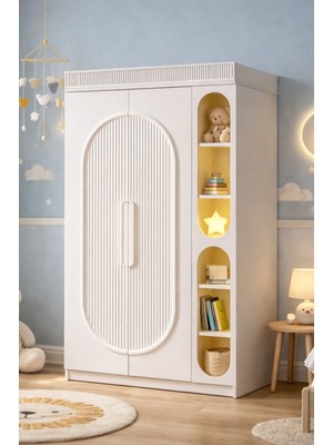 Setay Gardırop, Athena 2 Kapaklı Dolap ve Ledli Kitaplık