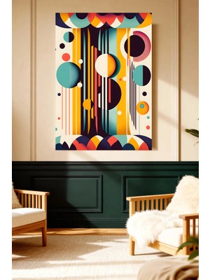 Mushen Studio Mushen Studıo Soyut Altın Yaprak Desenli Siyah Fon Çerçevesiz Kanvas Tablo Dekoratif Duvar