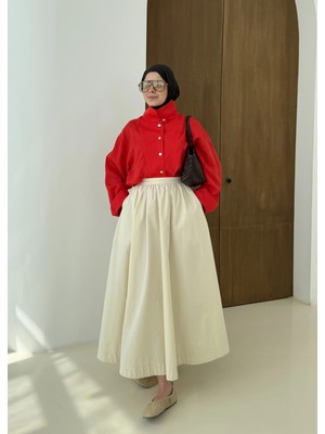 Moda Aksa 102283 Cıtcıtlı Kırmızı Gömlek