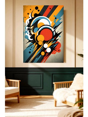 Mushen Studio Mushen Studıo Soyut Renkli Daireler Splash Dinamik Modern Pop Art Çerçevesiz Kanvas Tablo