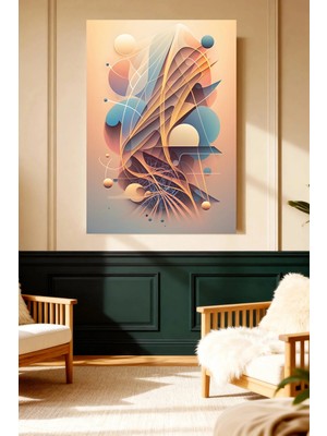 Mushen Studio Mushen Studıo Soyut Katmanlı Akışkan 3D Geometrik Modern Çerçevesiz Kanvas Tablo