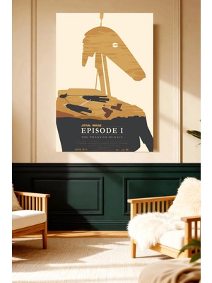 Mushen Studio Mushen Studıo Star Wars Episode I Phantom Menace Siluet Çerçevesiz Kanvas Tablo