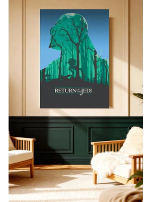 Mushen Studio Mushen Studıo Star Wars Return Of The Jedi Orman Silueti Çerçevesiz Kanvas Tablo