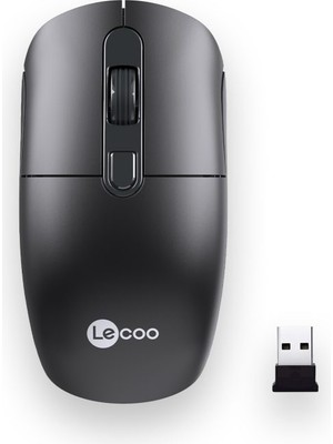 Lenovo Lecoo M2001 Kablosuz+Usb 1600DPI+4 Tuşlu Siyah Mouse