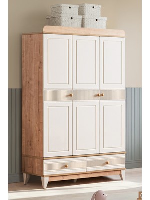 Setay Gardırop, Bakü 3 Kapaklı 2 Çekmeceli Dolap