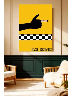 Mushen Studio Mushen Studıo Taxi Driver 1976 Sarı Fon Film Posteri Çerçevesiz Kanvas Tablo