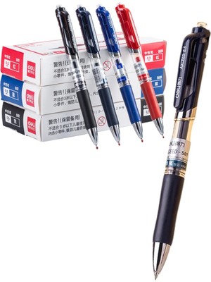 Deli Gel Pen Şeffaf Gövde 0.5 mm Siyah 1 Adet