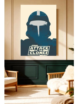 Mushen Studio Mushen Studıo Star Wars Attack Of The Clones Clone Trooper Siluet Çerçevesiz Kanvas Tablo