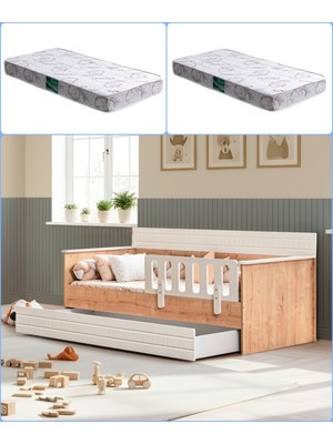 Setay Yavrulu Karyola, Bakü Yavrulu Montessori Karyola - 2 Adet Comfort Yatak