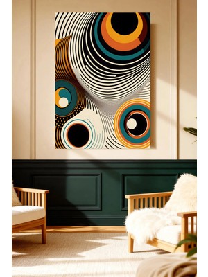 Mushen Studio Mushen Studıo Soyut Sarı Turuncu Dalgalı Akışkan Modern Çerçevesiz Kanvas Tablo Dekoratif Duvar