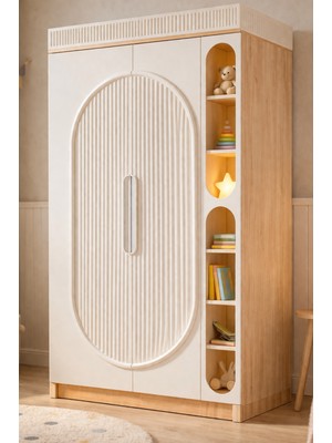 Setay Gardırop, Athena 2 Kapaklı Dolap ve Ledli Kitaplık