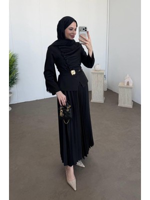 Cardella Carmen Özel Tasarım Ceket & Piliseli Etek Takım – Zarif Stil