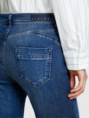 Sisley Streç Pamuklu Yüksek Bel Dar Paça Denim Pantolon Kadın Siyah Mix Pantolon - 324P4RR3575V7
