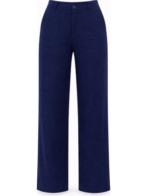 Vena Helen Geniş Paçalı Keten Pantolon-Lacivert