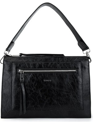 Tamer Tanca Kadın Suni Deri Siyah Rugan Kol Çantası 1003 2030 Bn Cnt SK25-26 Sıyah Krsk Rgn