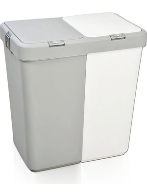 Butik Mey Ithalat® Motek Çok Amaçlı Çift Bölmeli 80 Litre Çamaşır Kirli Sepeti