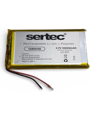 Çerçici Sertec 1260110 3.7V 10.000MAH Li-Polymer Pil (DEVRELI/1.5A)