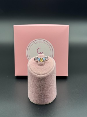 Alsem Store Prenses Model Baget Taşlı Işıltılı Ayarlanabilir Yüzük , Taşlı Bohem Minimalist Yüzük