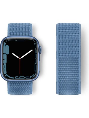 Butik Mey Ithalat®   Watch 42MM Hasırlı Cırtcırtlı Kordon - Mavi