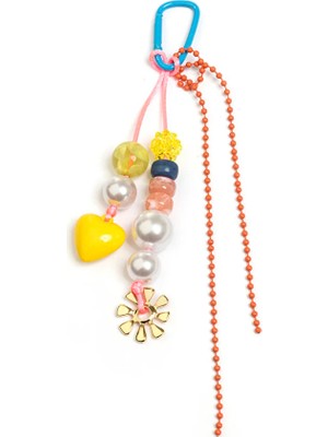 Twist Renkli Boncuklu Kalpli Anahtarlık TS1260072011033