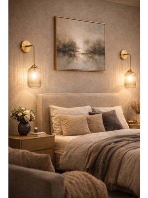 Minimal Lotus Gold Chrome ( Bal Sarı ) Cam Duvar Aplik