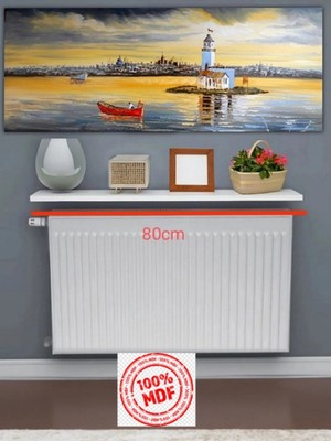 Feyza Design Petek Üstü Uçan Raf 80X15 - Beyaz, Mdf, Modern Tasarım